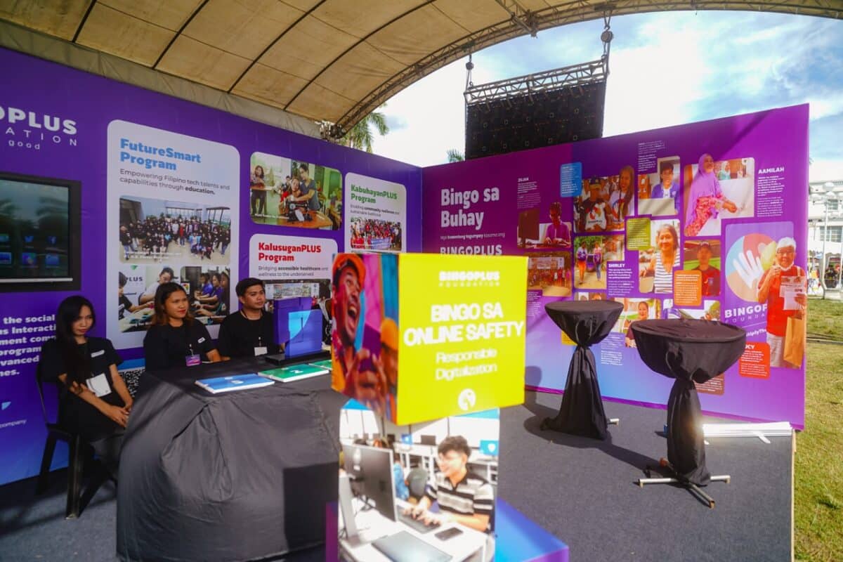 BingoPlus Foundation “Bingo sa Buhay” wall installed in the concert ground during the BingoPlus Day Masskara Music Festival 2024.