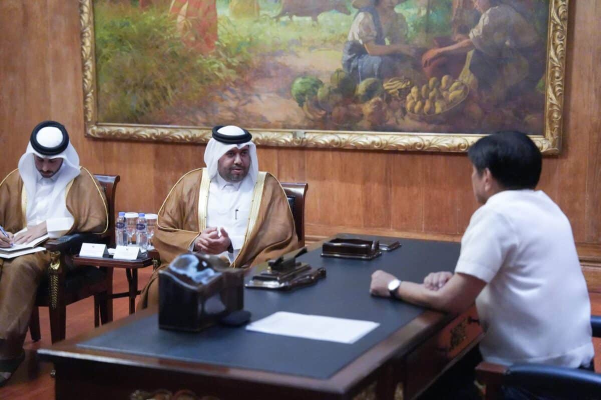 Qatari Ambassador to the Philippines Ahmed Saad Nasser Abdullah Al-Homidi pays a courtesy visit to President Ferdinand Marcos Jr. on Wednesday, October 2, 2024 at the Malacañan Palace. (Photo courtesy of President Ferdinand Marcos Jr. Facebook)