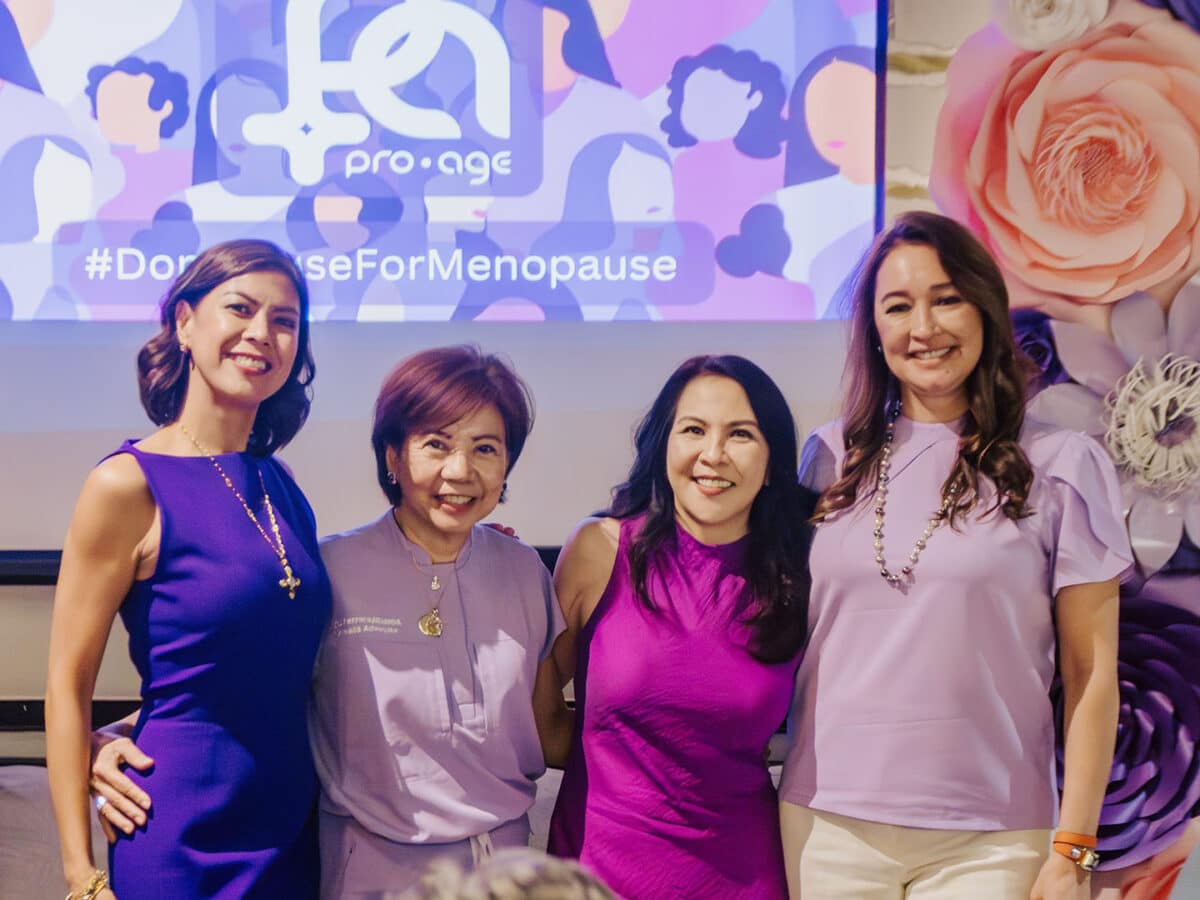 ProAge #DontPauseForMenopause TeamFrom Left to right; Ms. Suzi Entrata-Abrera, news personality, wife, mother, and TV host; Dr. Annebelle D. Aherrera, an OB-GYN and Women’s Wellness Advocate; Ms. Claudine Viquiera, founder of ProAge and advocate for menopause; Ms. Michelle Aventajado, Best Buddies Philippines Executive Director.