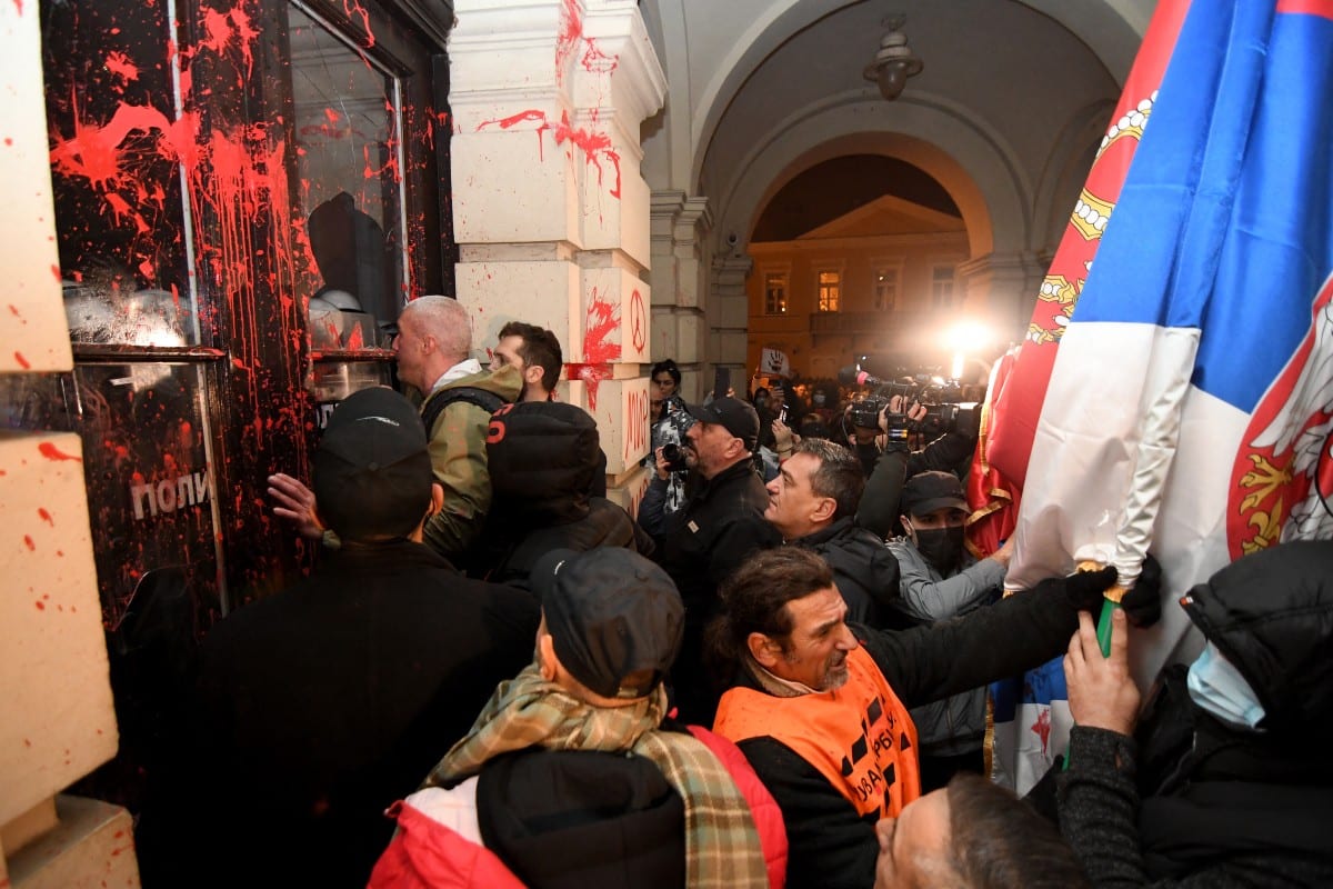 Thousands protest in Serbian city over fatal roof collapse