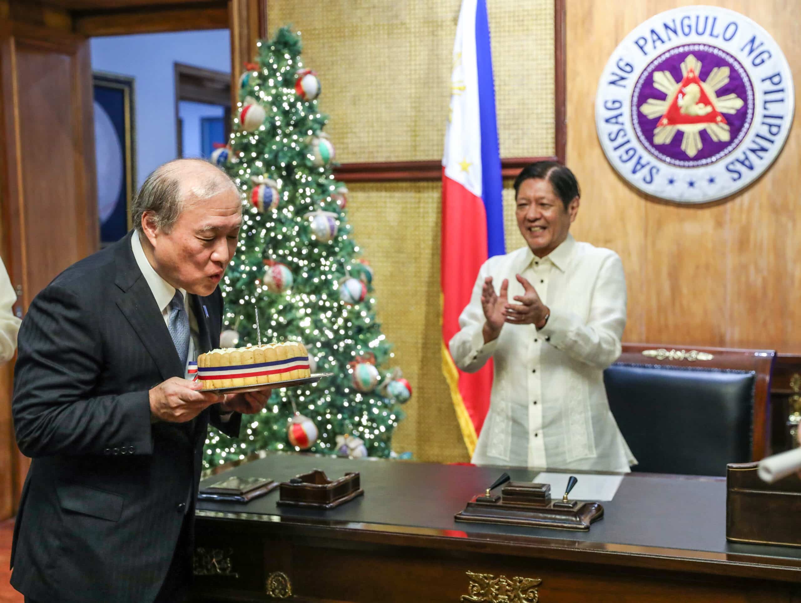 President Ferdinand Marcos Jr. met with Japanese National Security Adviser Akiba Takeo during a courtesy call in Malacañang on Thursday.