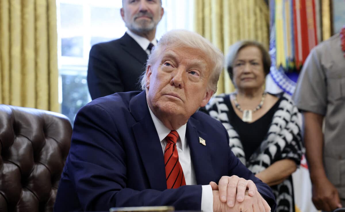 United States President Donald Trump speaks to reporters after signing a proclamation in the Oval Office at the White House on April 17, 2025 in Washington, DC. The proclamation expands fishing rights in the Pacific Islands to an area he described as three times the size of California. — Photo by Agence France Presse
