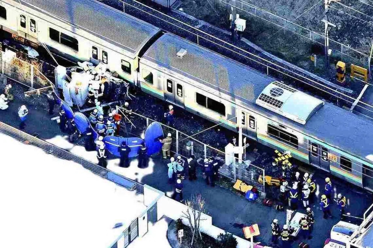 Train collides with car at rail crossing in Japan’s Saitama prefecture