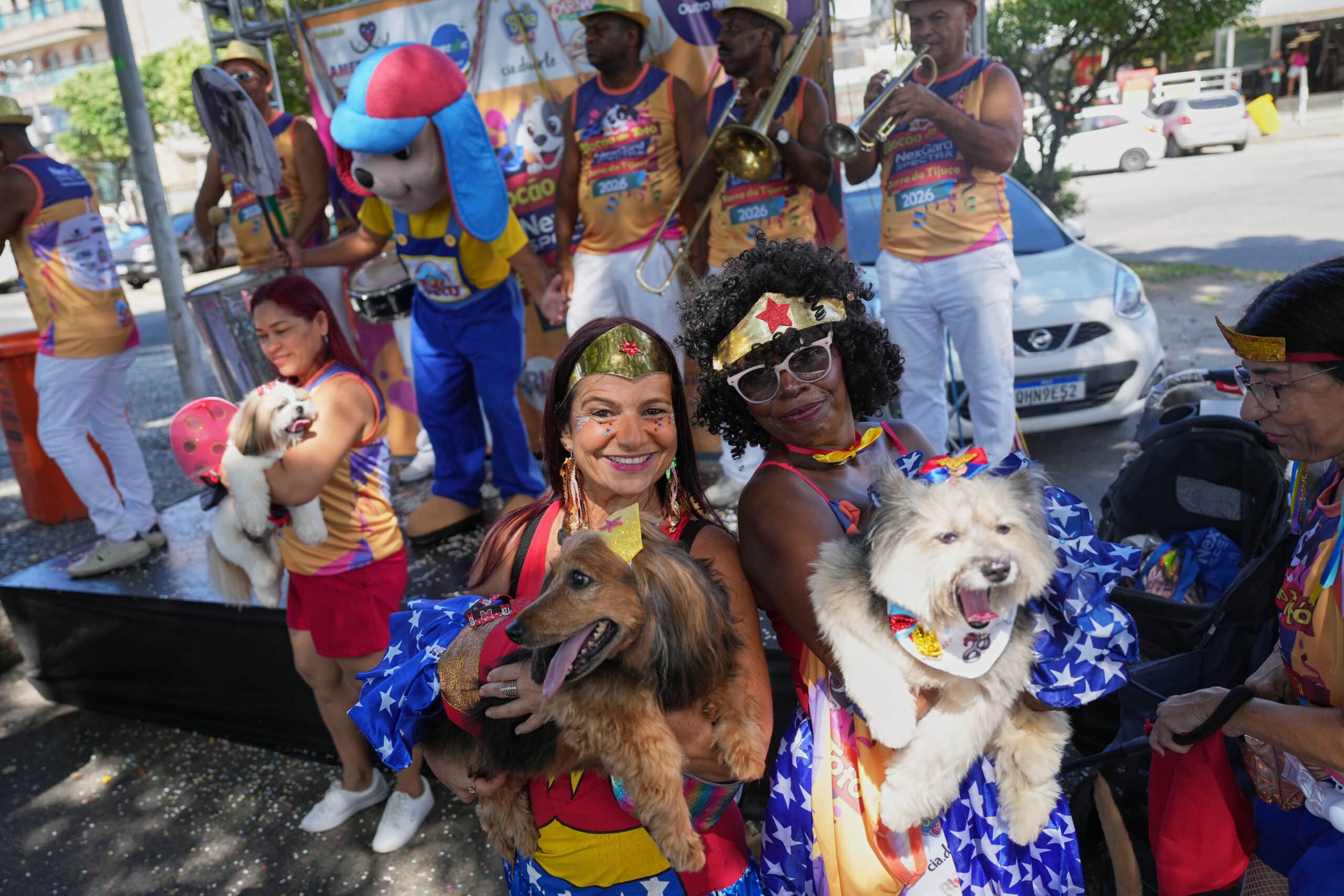 Dogs parade at Rio Carnival as their owners protest vs animal cruelty