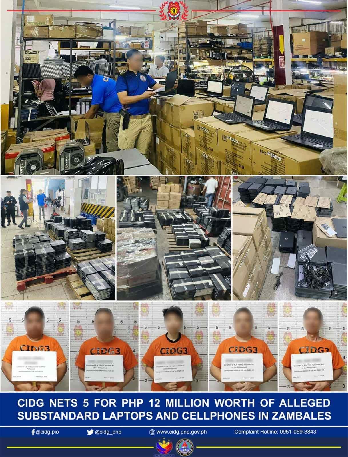 6 Chinese, 1 Filipino nabbed for illegal laptop trade at Subic freeport