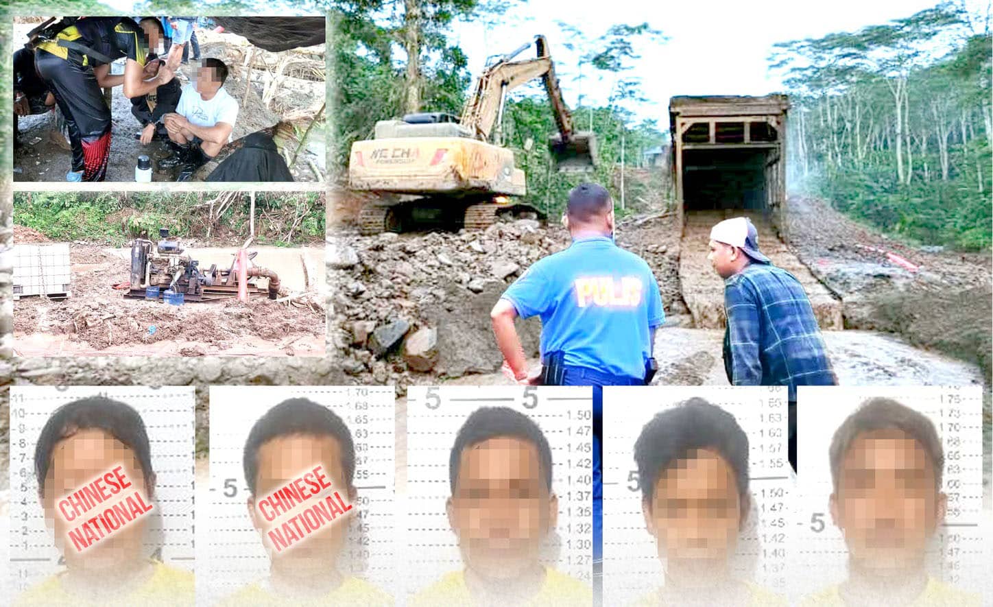 2 Chinese nat’ls among 5 nabbed in Caraga anti-illegal mining raid