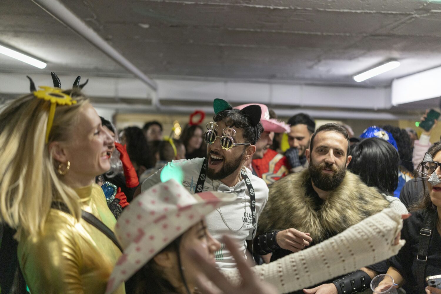 Underground party scene: Israelis celebrate Purim in air raid shelters