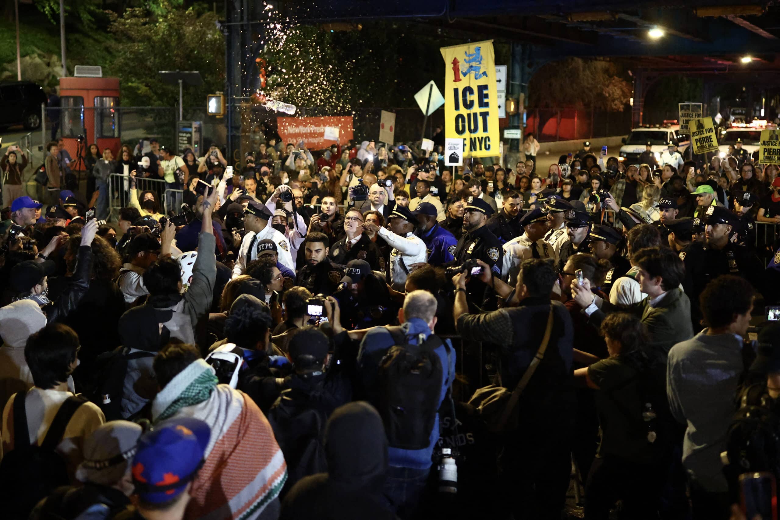 Protests in New York as Trump admin defends ICE shooting