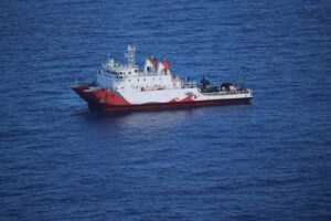 The research vessel spotted in the eastern section of the country was found to have turned off its tracking system which may be done to avoid detection. 